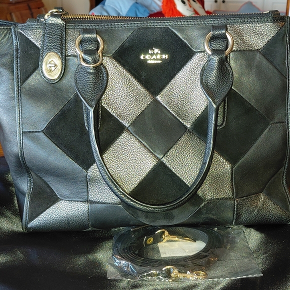 Coach Handbags - NEW Coach Authenic CROSBY PATCHWORK leather/suede Xbody/satchel Msrp $535